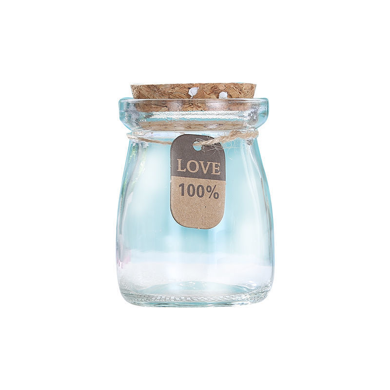 Candle Supplies Glass Jars - 100 ml kleine Glücksstern-Glasflasche, Kork, Pudding,