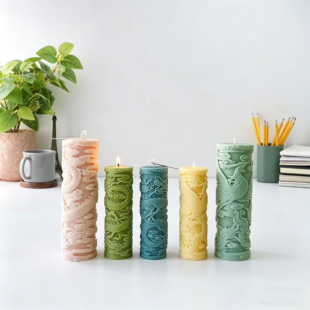 Candle Supplies Phoenix - Dragon Phoenix Prägung Zylinder Kerze Silikon