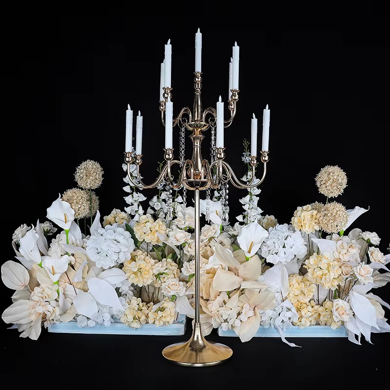 Candle Supplies Europe - Neue Requisite, Hochzeitszubehör, 13-köpfiger Metall-Gold-Kerzenhalter, Kerzenständer