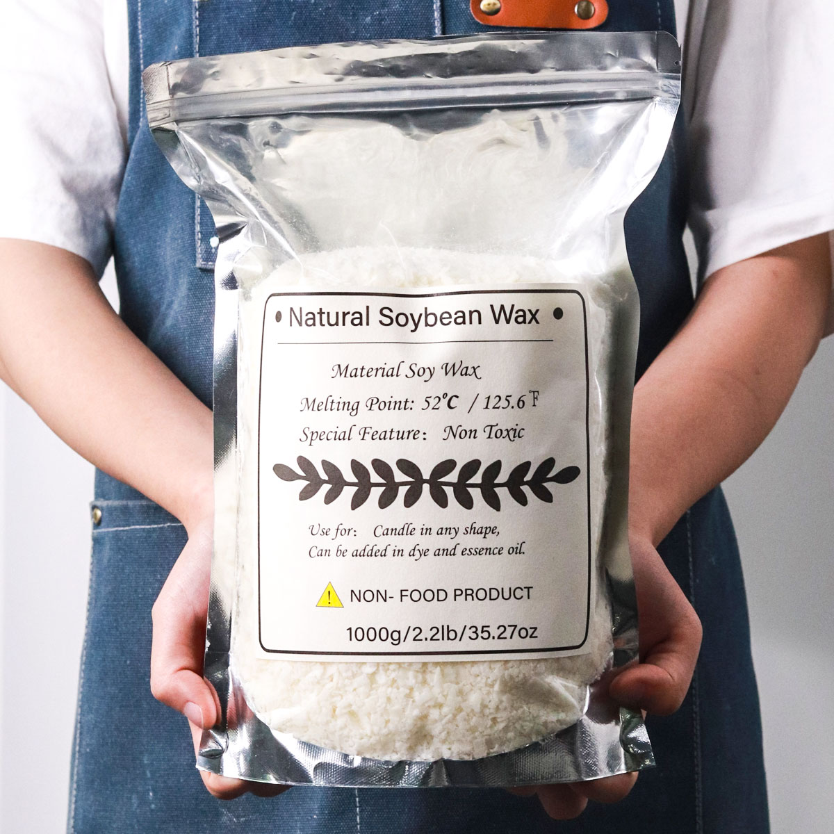 Candle Supplies To Make Candles - 1 kg natürliches Sojawachs-Granulat-Duftkerzenmaterial, 100 %